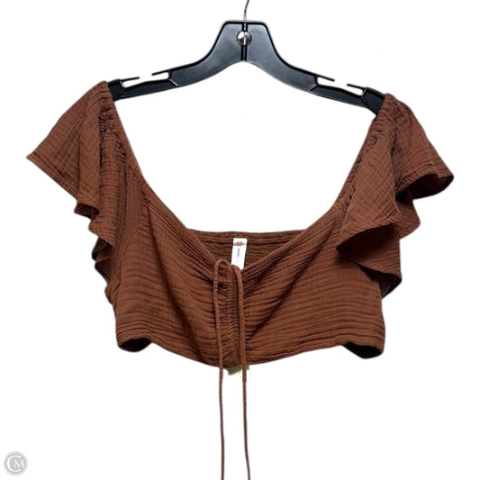 The Jerry Cinched Crop Top By Daily Practice By Anthropologie In Brown, Size: L