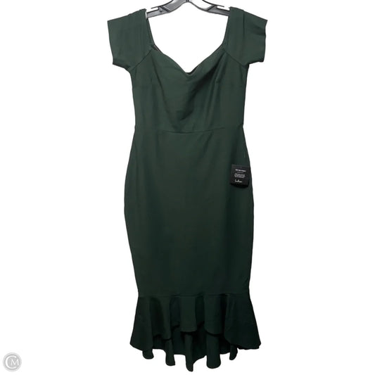 How Much I Care Off-the-Shoulder Midi Dress By Lulus In Dark Green, Size: L