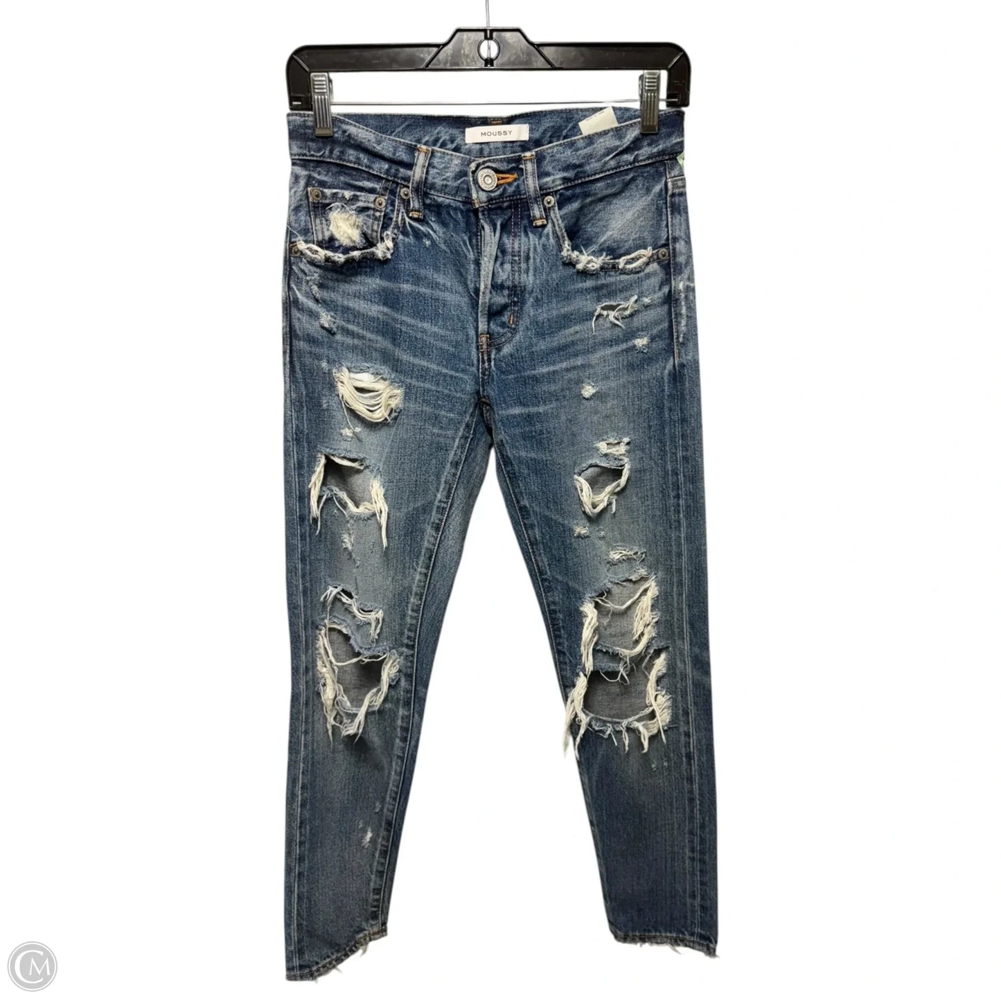 Distressed Jeans Boyfriend By Moussy In Blue Denim, Size: 24