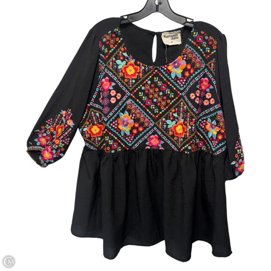 Top 3/4 Sleeve By Savanna Jane In Multi-colored, Size: 2x