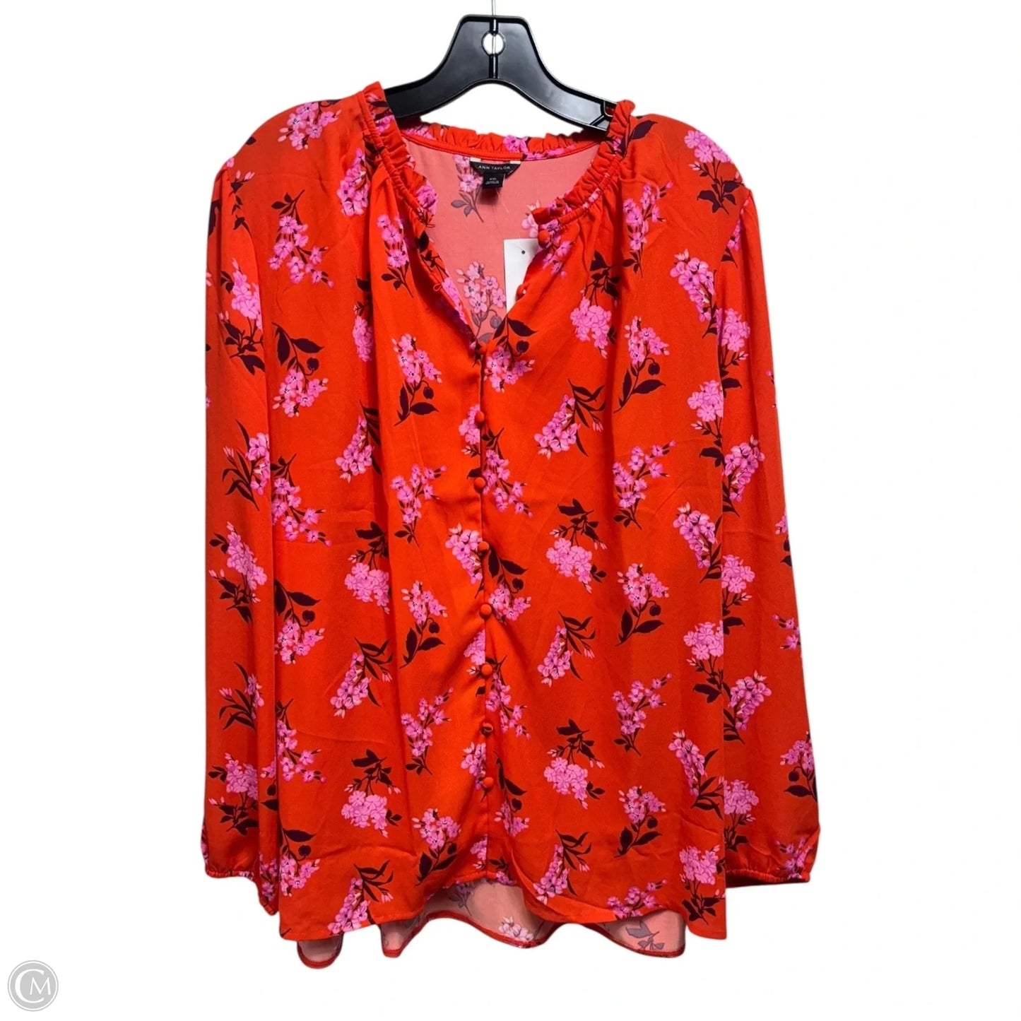 Top Long Sleeve By Ann Taylor In Floral Print, Size: Xxl