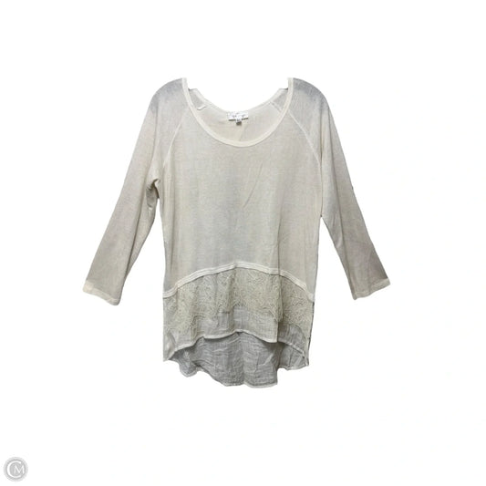 Top Long Sleeve By Fitz & Ginger In Cream, Size: M