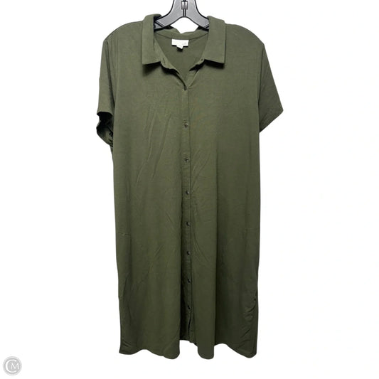 Dress Casual Midi By J. Jill In Green, Size: Xl