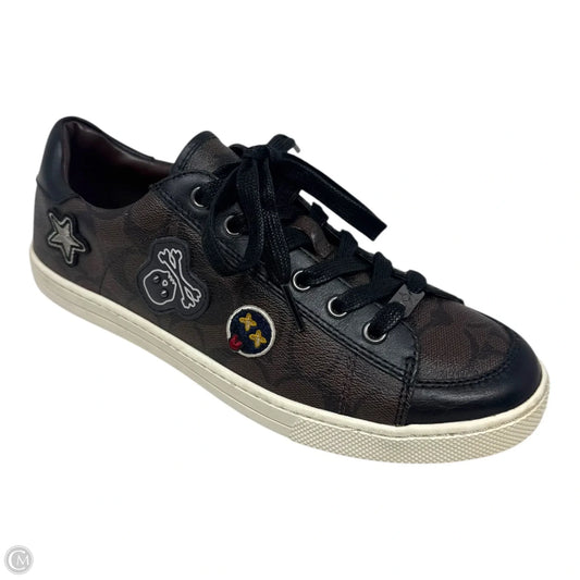 Porter Patch Monogram Sneakers Shoes Designer By Coach In Brown, Size: 9
