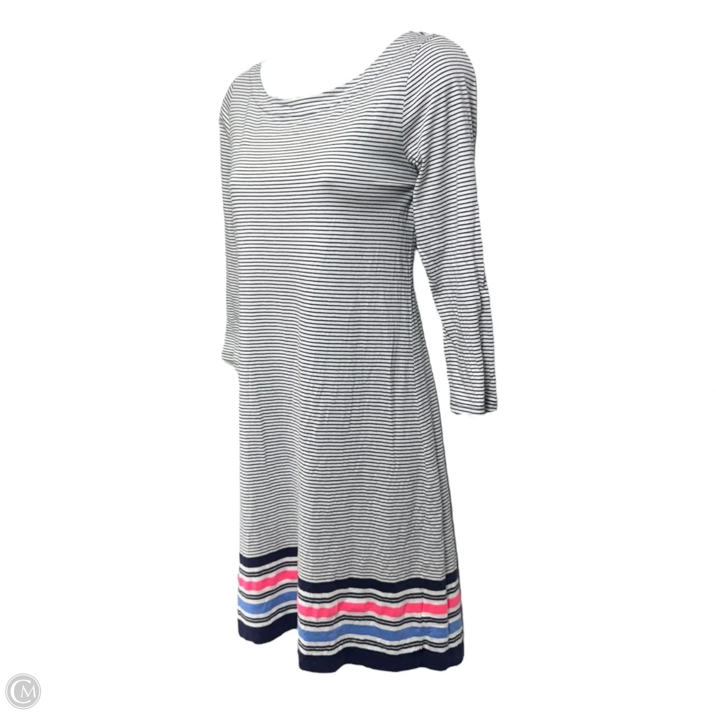 Noelle Dress Designer By Lilly Pulitzer In True Navy Bayside Stripe, Size: S