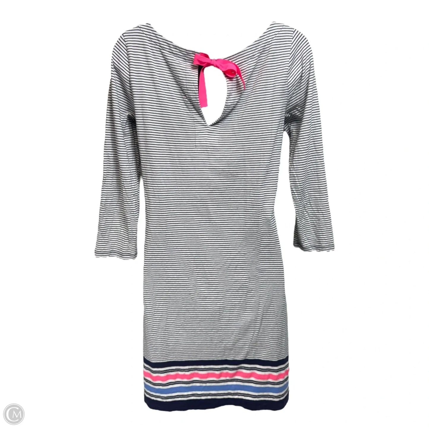 Noelle Dress Designer By Lilly Pulitzer In True Navy Bayside Stripe, Size: S