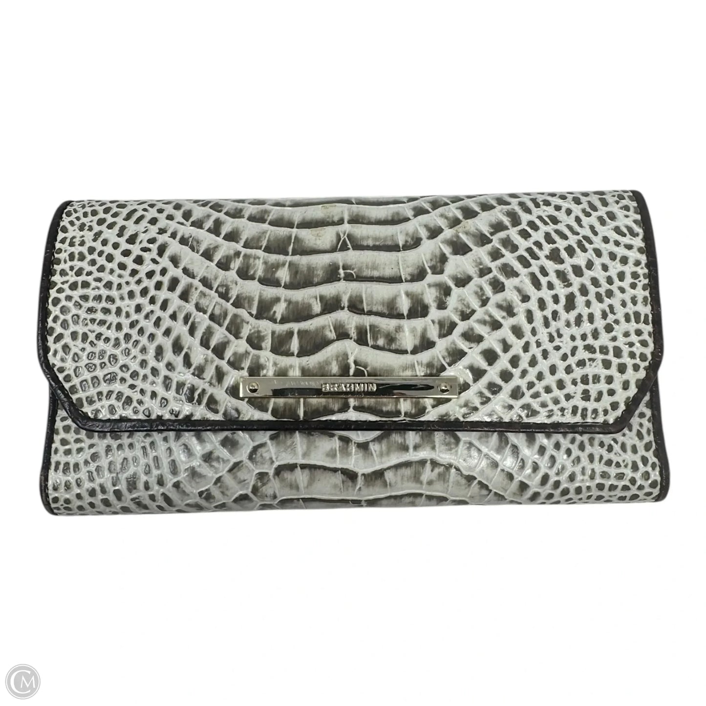 Soft Checkbook Wallet Crème Rhodes Designer By Brahmin, Size: Large