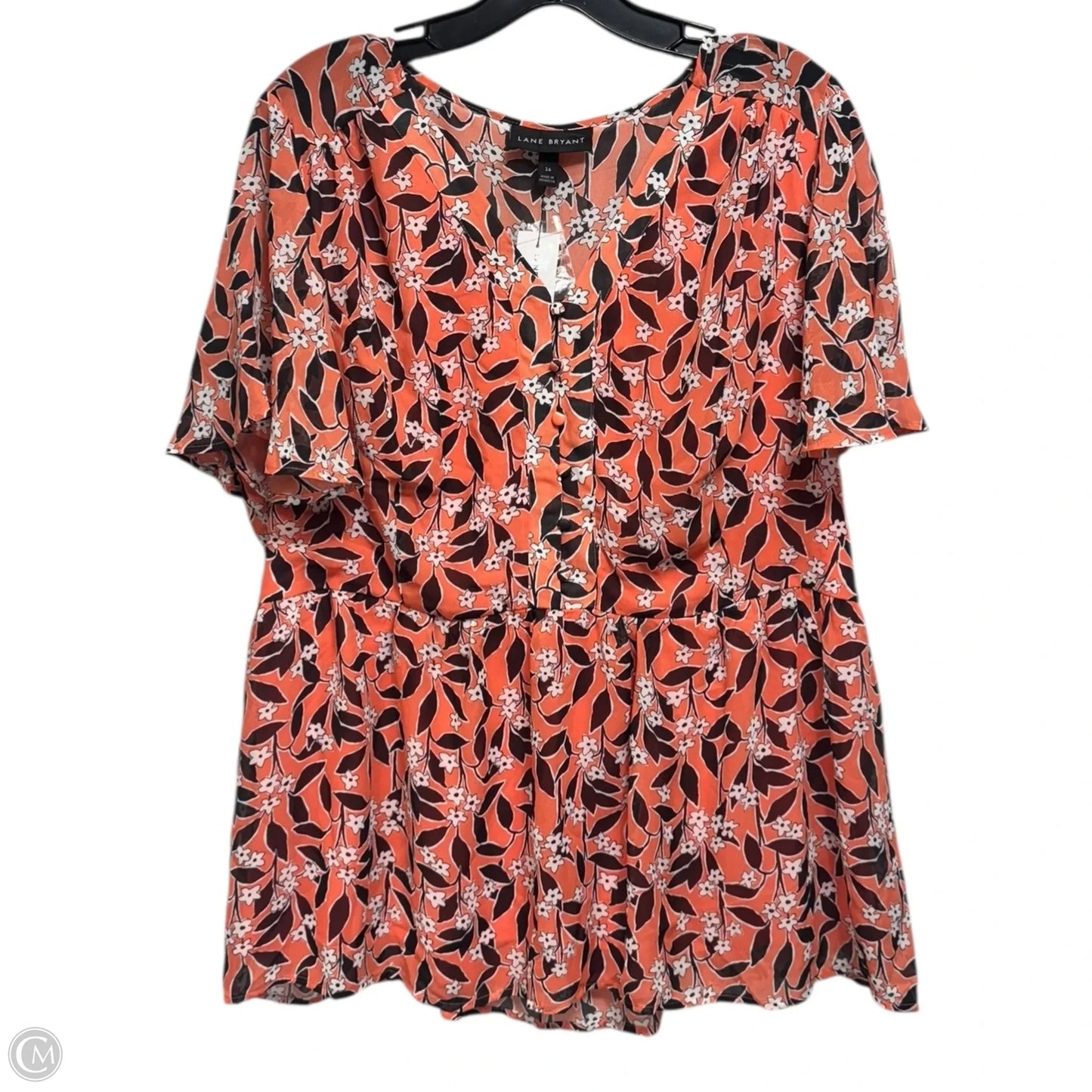 Top Short Sleeve By Lane Bryant In Floral Print, Size: 16