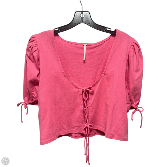 Top Short Sleeve By Free People In Pink, Size: L