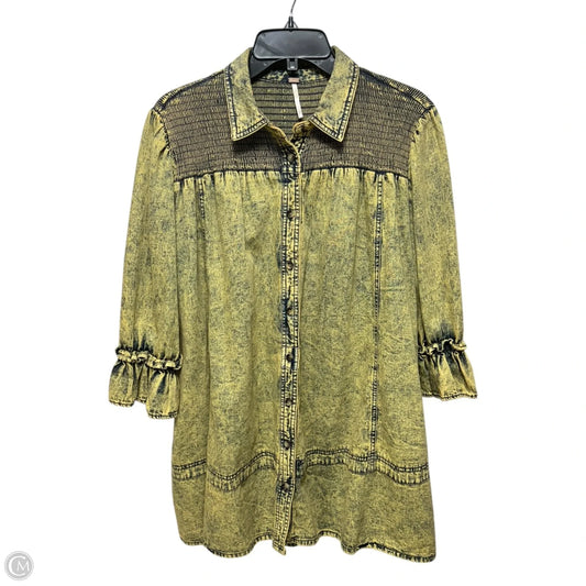 Dress Casual Short By Free People In Blue & Yellow, Size: S
