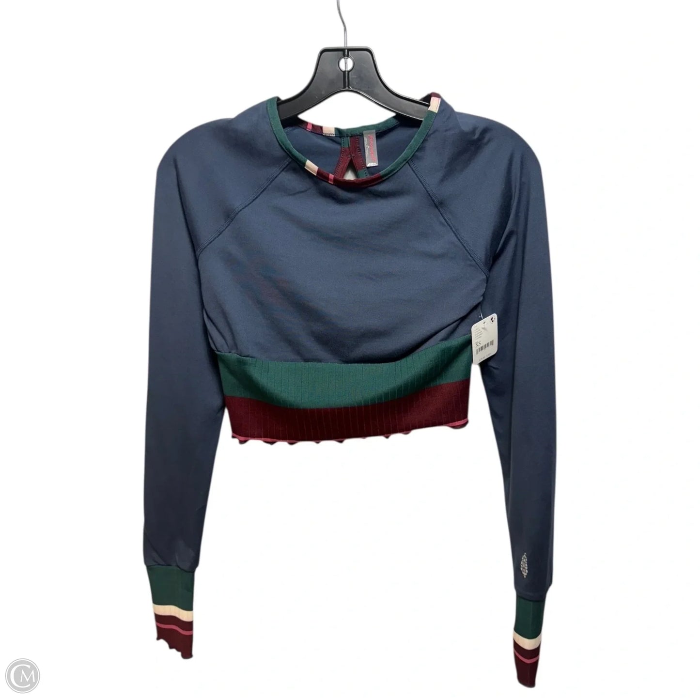 Pep In Your Step Long Sleeve Crop Top By Free People Movement In Multi-colored, Size: XS