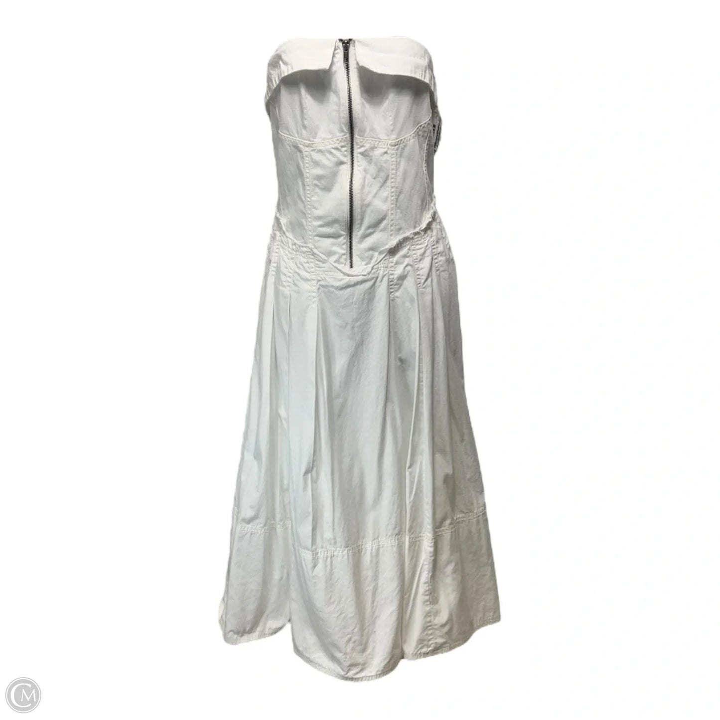 Strapless Twofer Midi Dress By Pilcro In White, Size: S