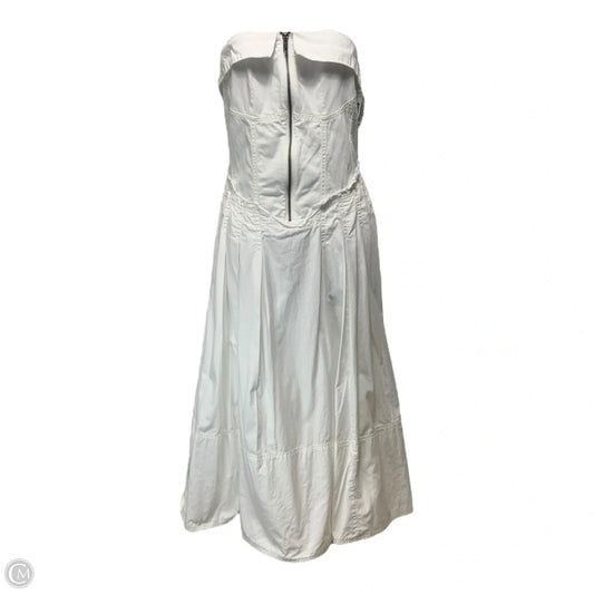 Strapless Twofer Midi Dress By Pilcro In White, Size: S