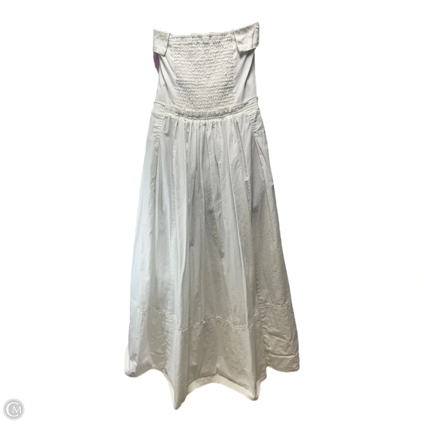 Strapless Twofer Midi Dress By Pilcro In White, Size: S