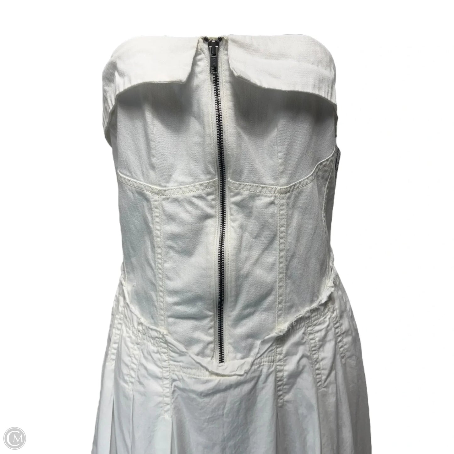 Strapless Twofer Midi Dress By Pilcro In White, Size: S