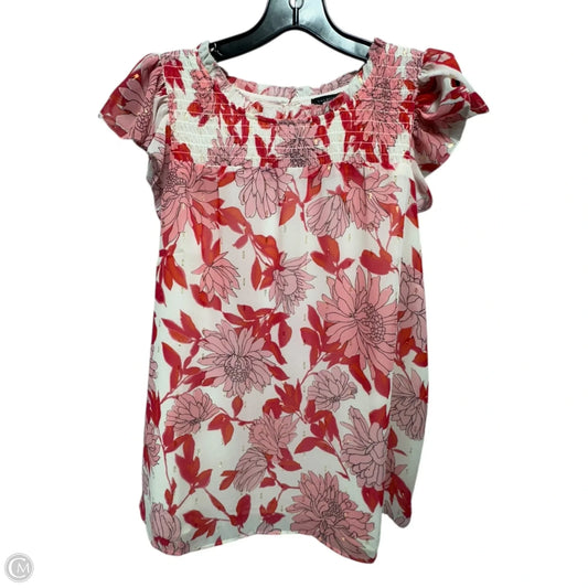 Top Sleeveless By Talbots In Pink & White, Size: L