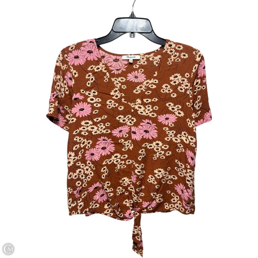 Tie Front Top Long Sleeve By Madewell In Floral Print, Size: Xs