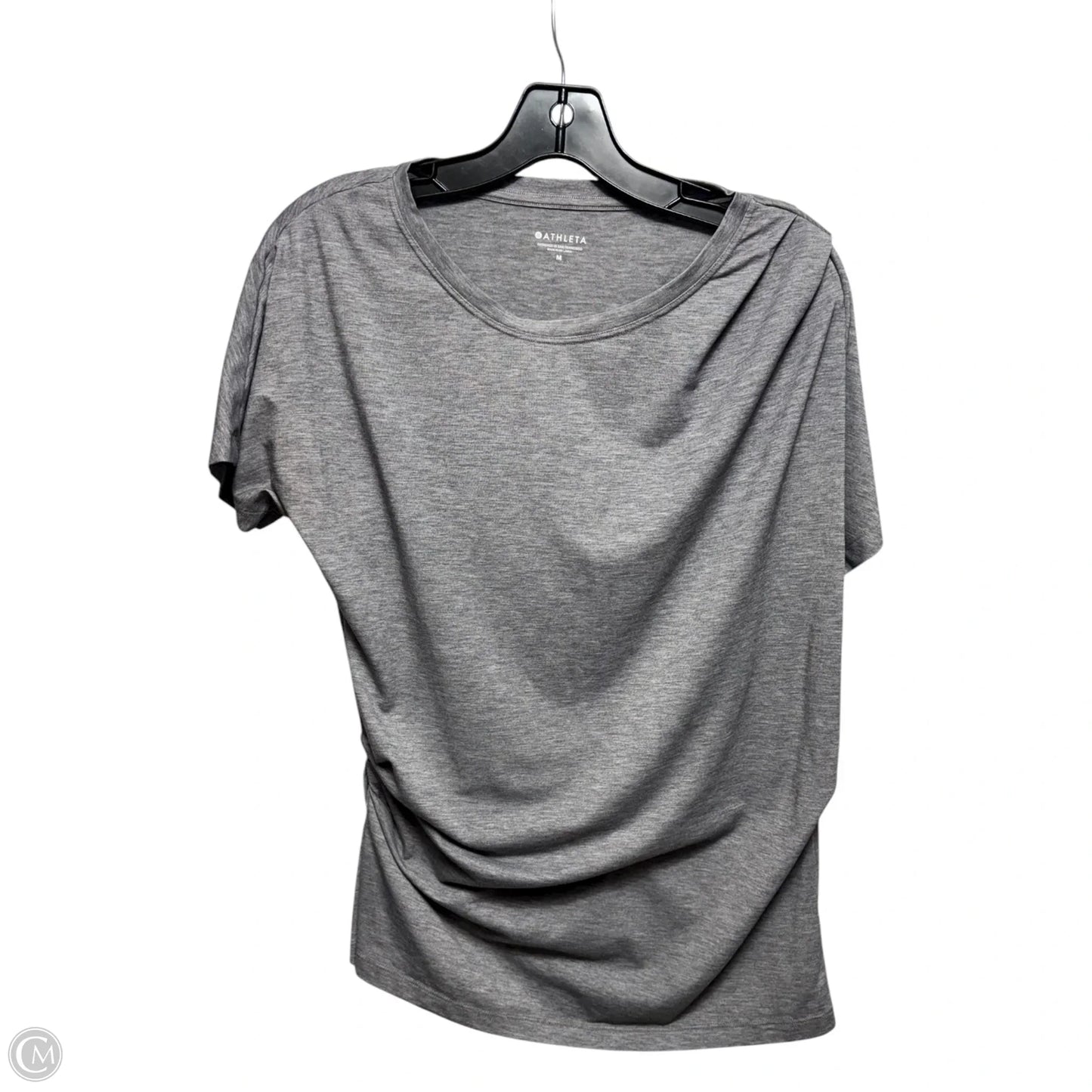 Gathered Top Short Sleeve By Athleta In Grey, Size: M