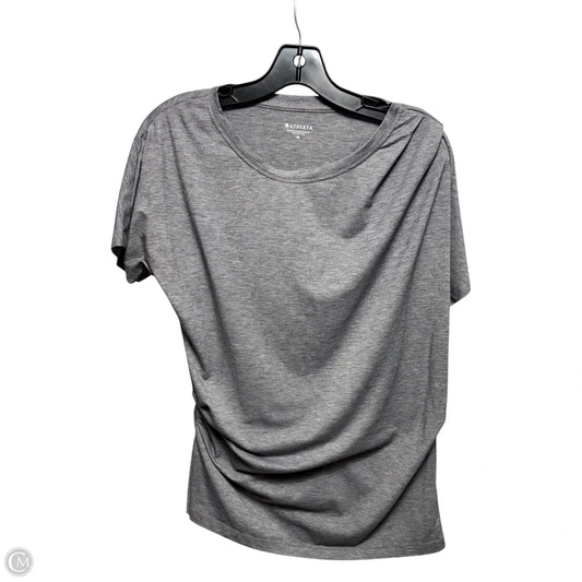 Gathered Top Short Sleeve By Athleta In Grey, Size: M