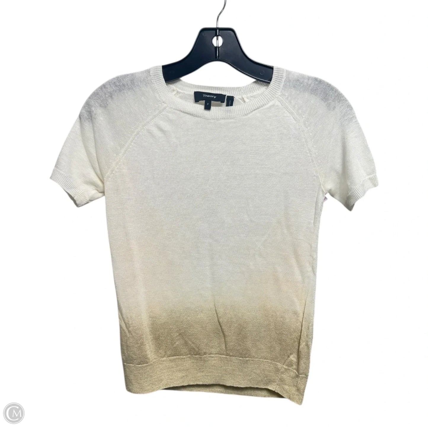 Linen Knit Top Short Sleeve By Theory In Ombre Print, Size: S