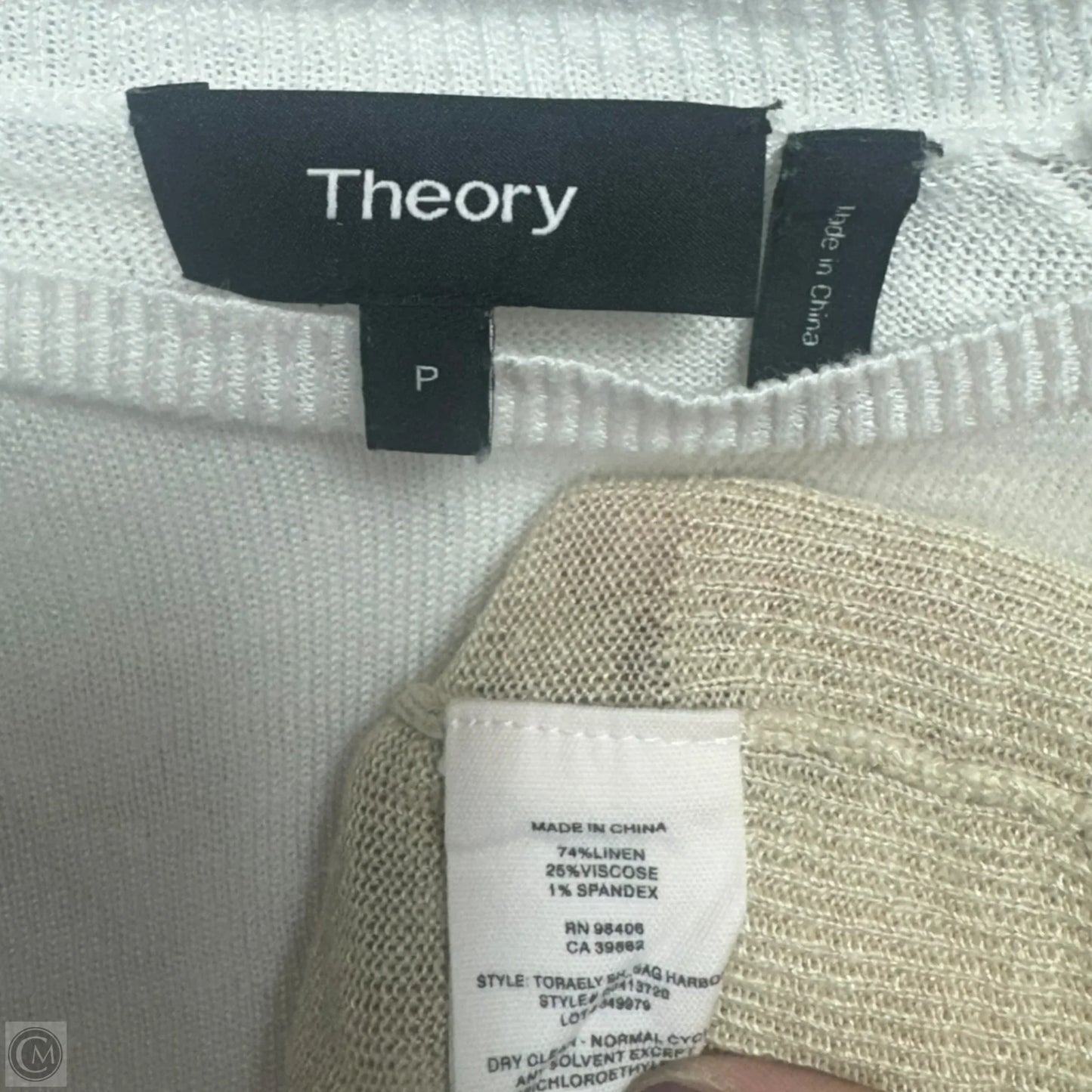 Linen Knit Top Short Sleeve By Theory In Ombre Print, Size: S