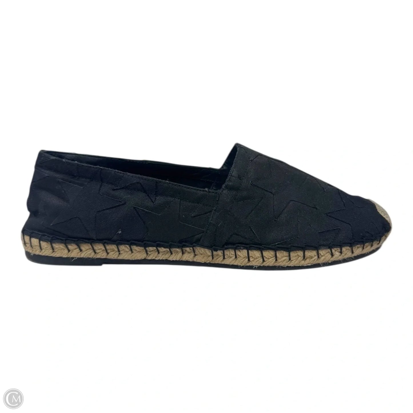 Star Espadrille Flats Shoes Luxury Designer By Valentino-garavani In Black, Size: 9 (39 EU)