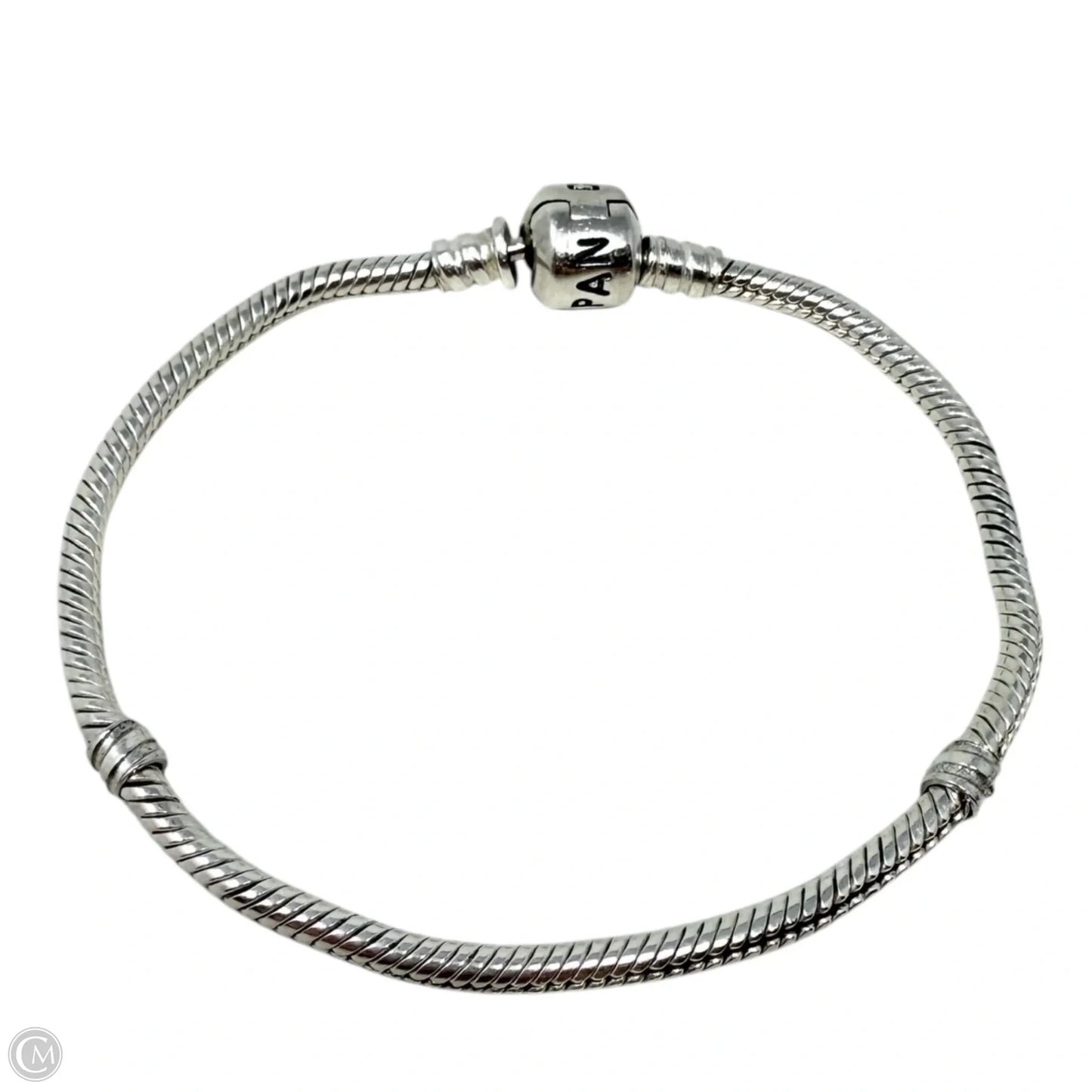 Sterling silver Moments Barrel Clasp Snake Chain Bracelet  By Pandora
