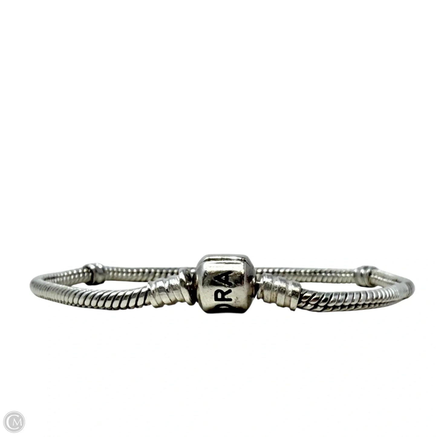 Sterling silver Moments Barrel Clasp Snake Chain Bracelet  By Pandora