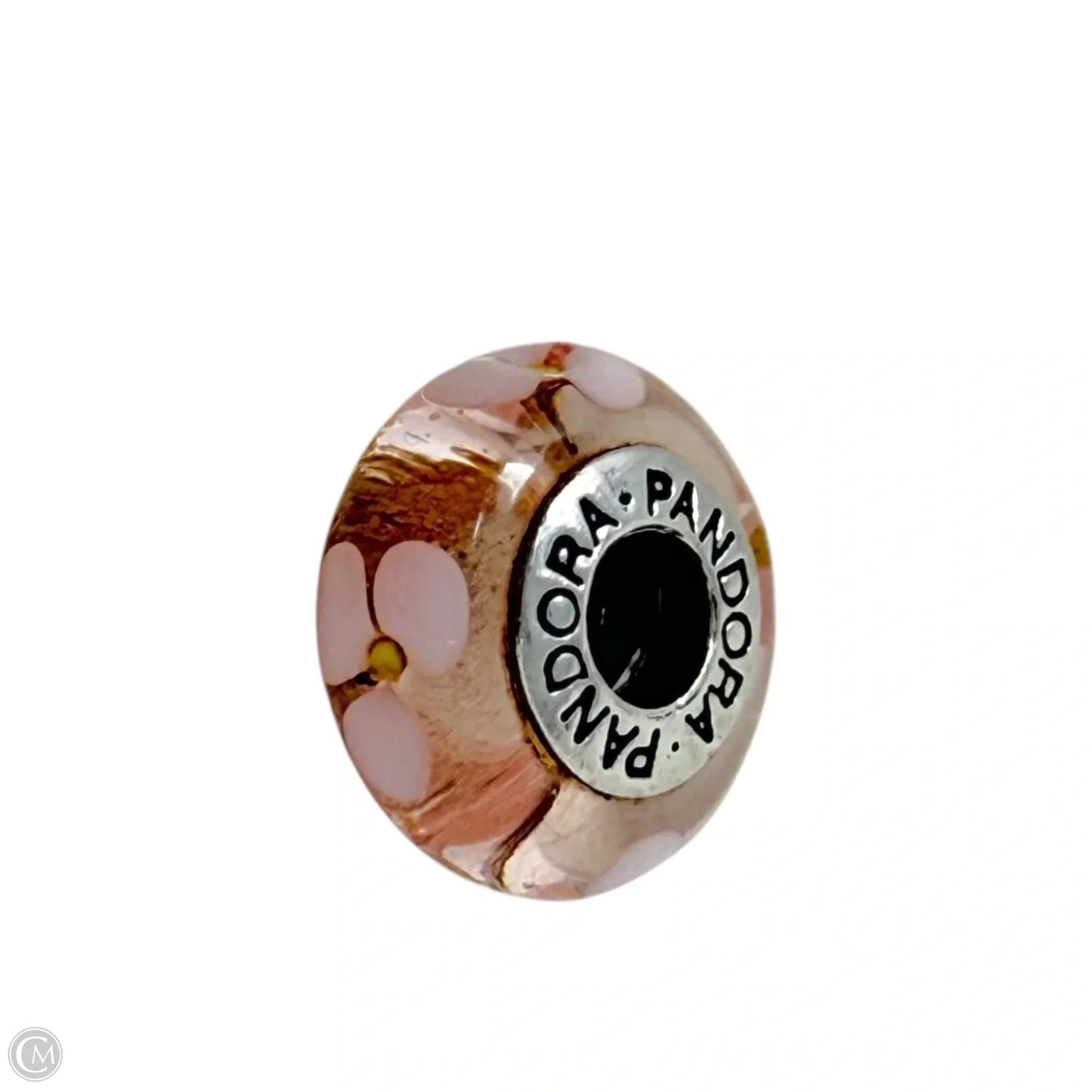 Sterling Silver & Murano Glass Pink Flower Daisy Bracelet Charm By Pandora