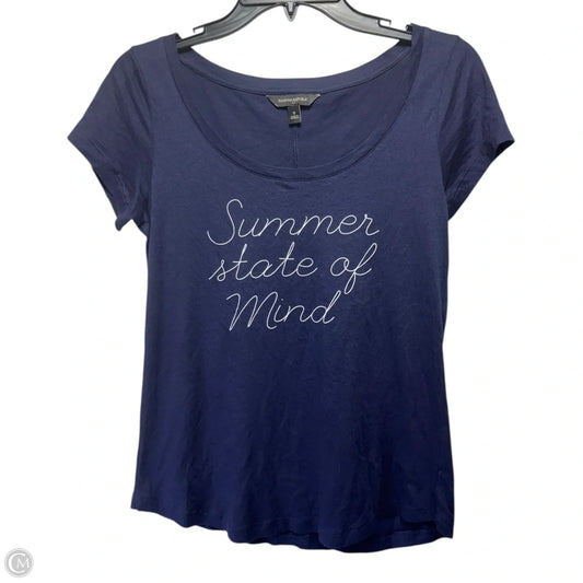 Top Short Sleeve By Banana Republic In Navy, Size: S