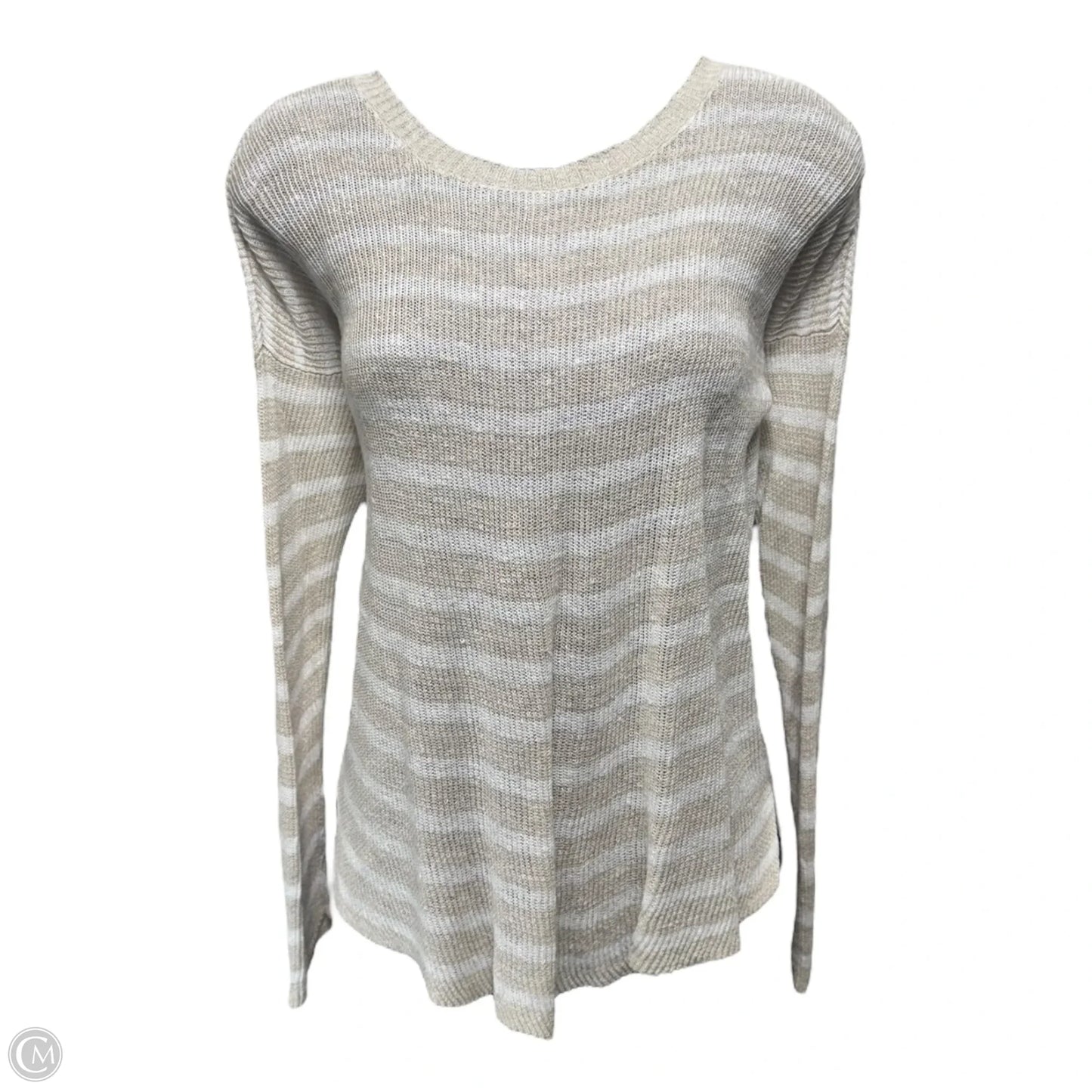 Linen Sweater By Eileen Fisher In Striped Pattern, Size: S