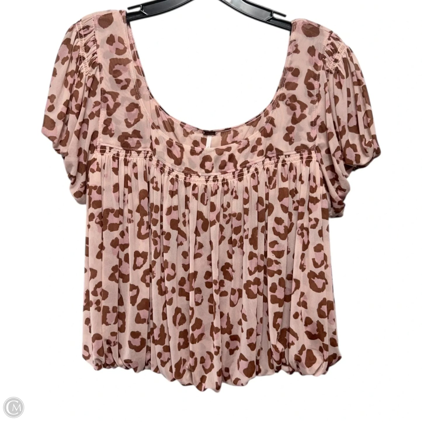 Meg's Blouse By Free People In Blush Pink Leopard Print , Size: S