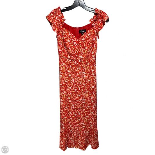 Mariana Midi Dress By Lulus In Red Floral Print, Size: XS