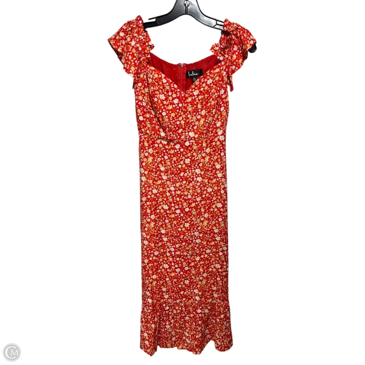 Mariana Midi Dress By Lulus In Red Floral Print, Size: XS