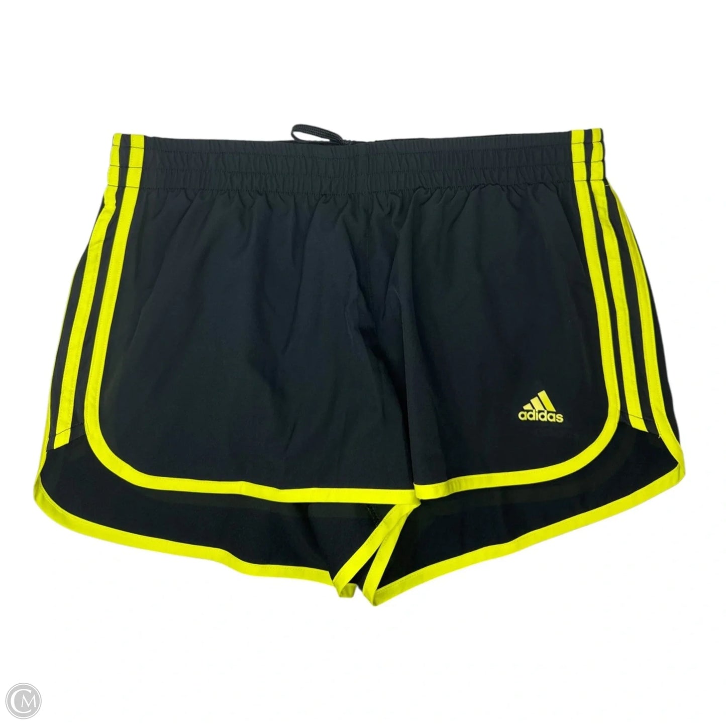 Athletic Shorts By Adidas In Black & Yellow, Size: L