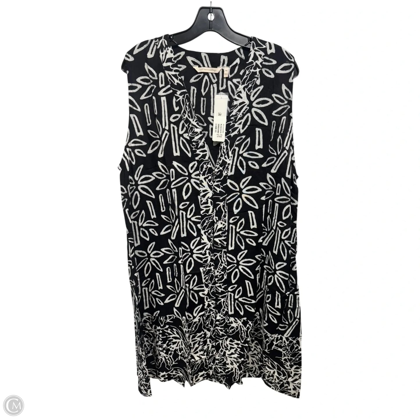 Tunic Sleeveless By Soft Surroundings In Black & White, Size: Xlp