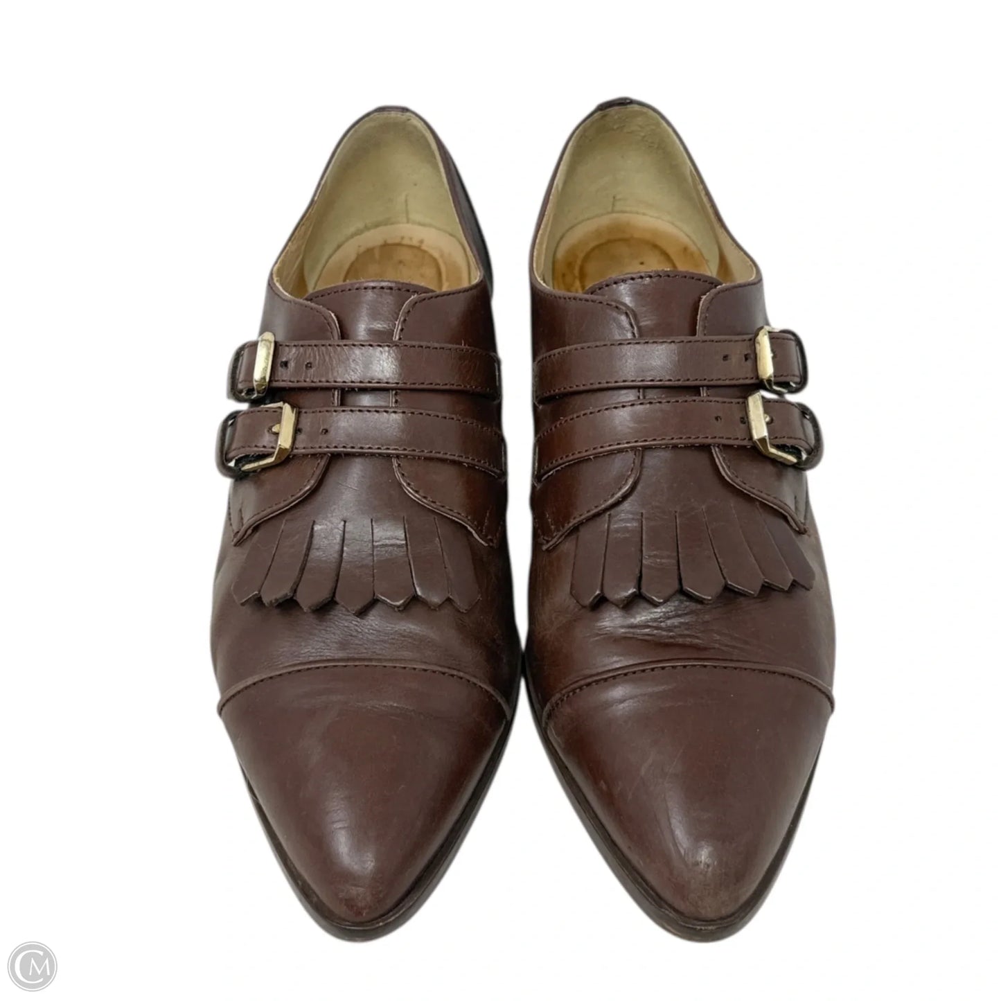 Italian Leather Kiltie Monk Strap Brogue Oxfords By J. Crew In Brown, Size: 8.5