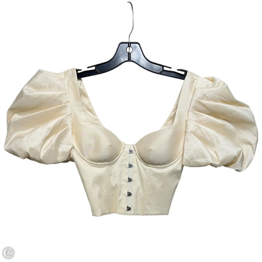 Puff Sleeve Top Short Sleeve By Oh Polly In Cream, Size: 4