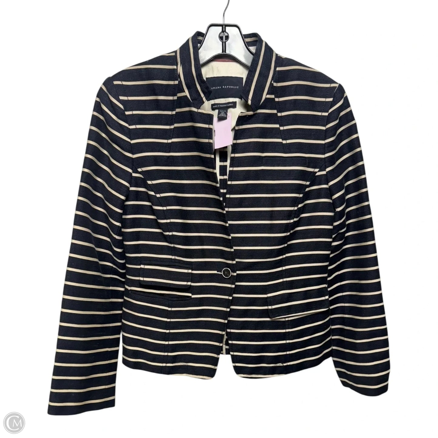 Linen Blend Blazer By Banana Republic In Striped Pattern, Size: Sp