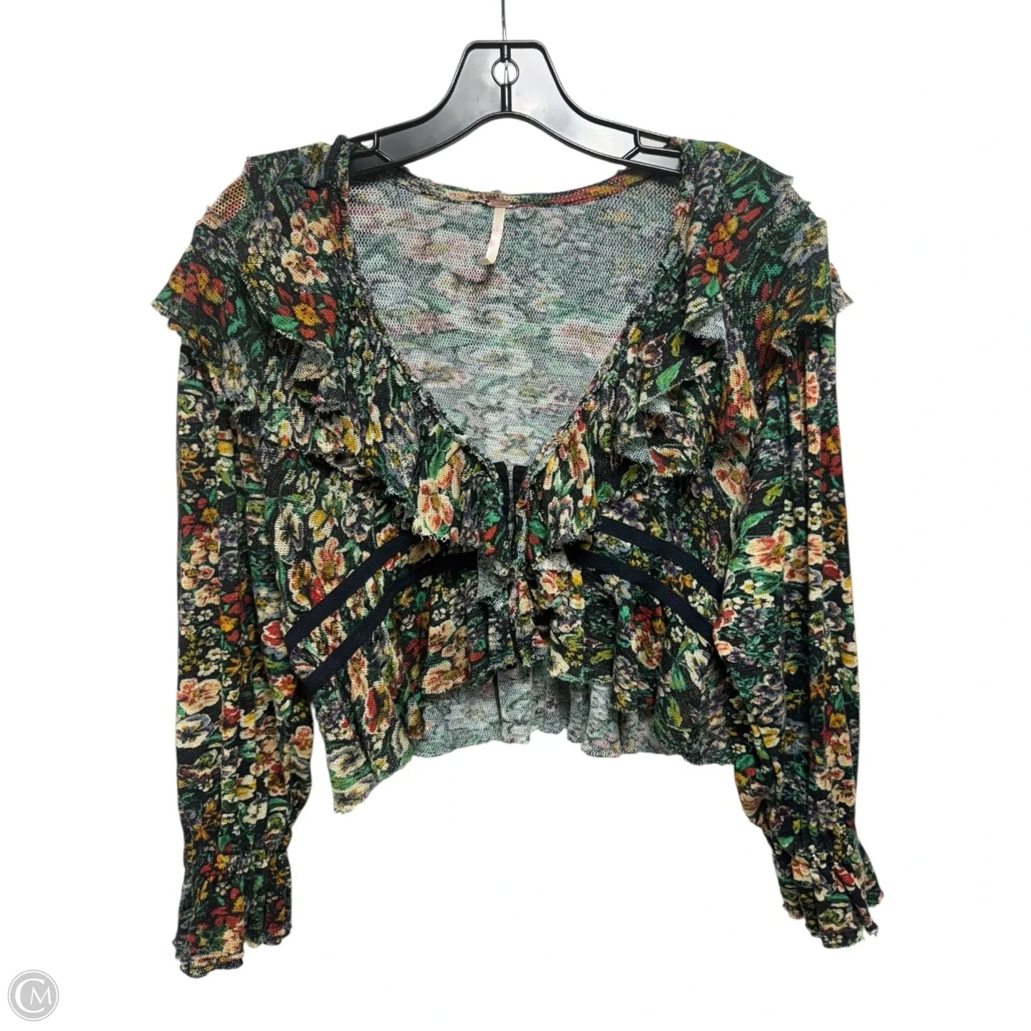 Rudi Ruffle Top By Free People In Night Garden Combo, Size: XS