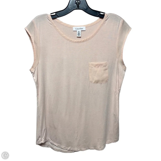 Top Sleeveless By Calvin Klein In Peach, Size: S