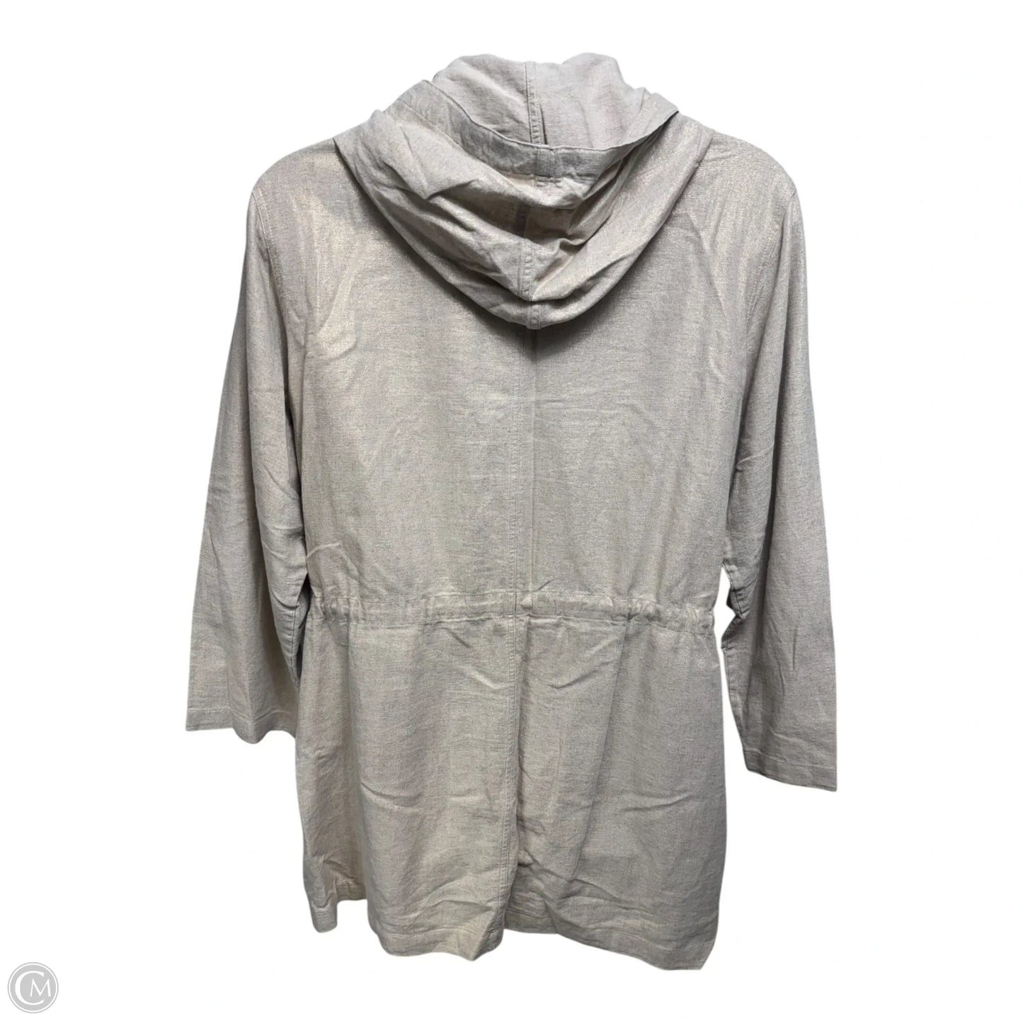 Metallic Linen Blend Jacket By J. Jill In Beige, Size: Xl