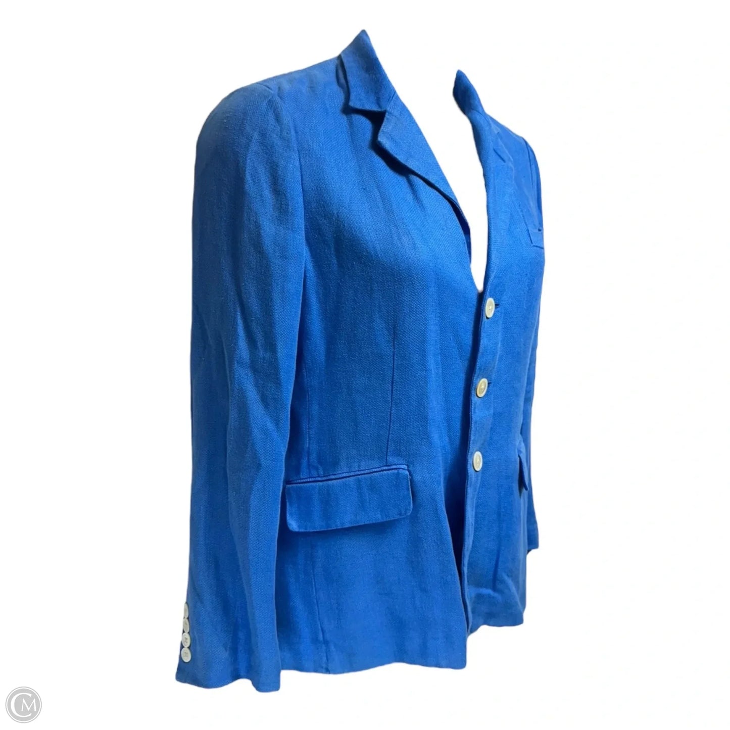 Linen Blazer By Polo Ralph Lauren In Blue, Size: 8