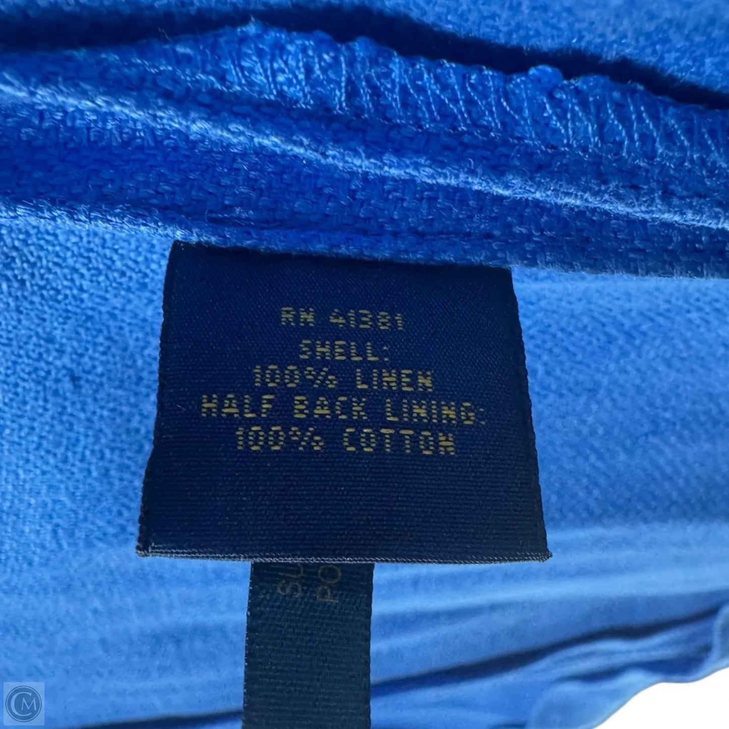 Linen Blazer By Polo Ralph Lauren In Blue, Size: 8