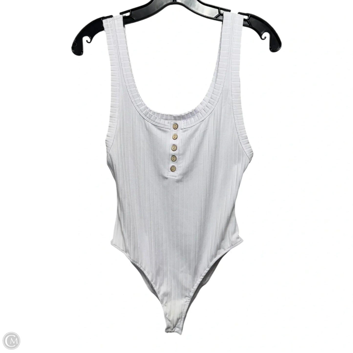 Henley Rib Bodysuit By Free People In White, Size: S