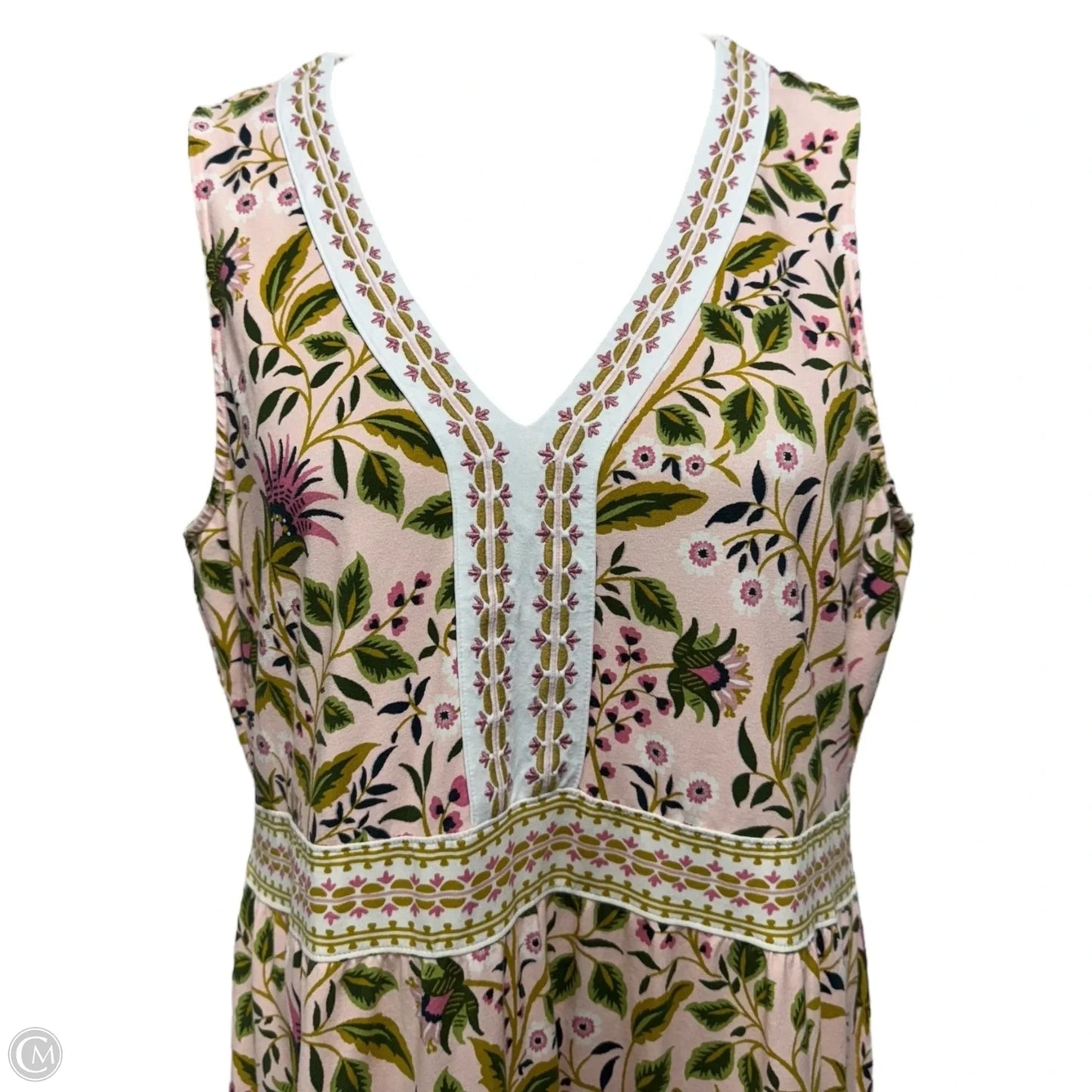 Gabrielle Pima Cotton Sleeveless Midi Dress By Spartina In Multicolor Floral, Size: L