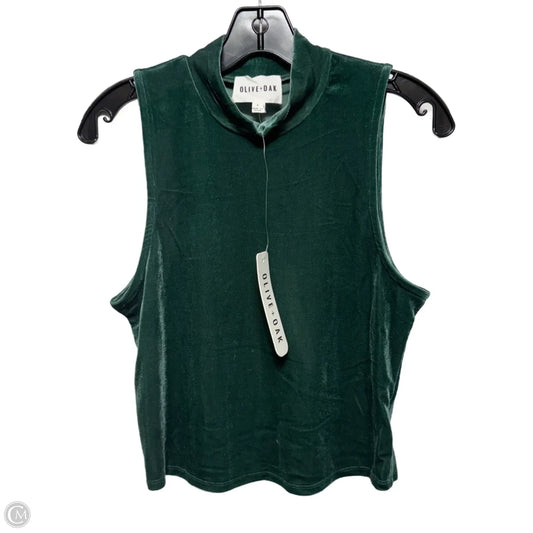Velvet Top Sleeveless By Olive And Oak In Green, Size: L
