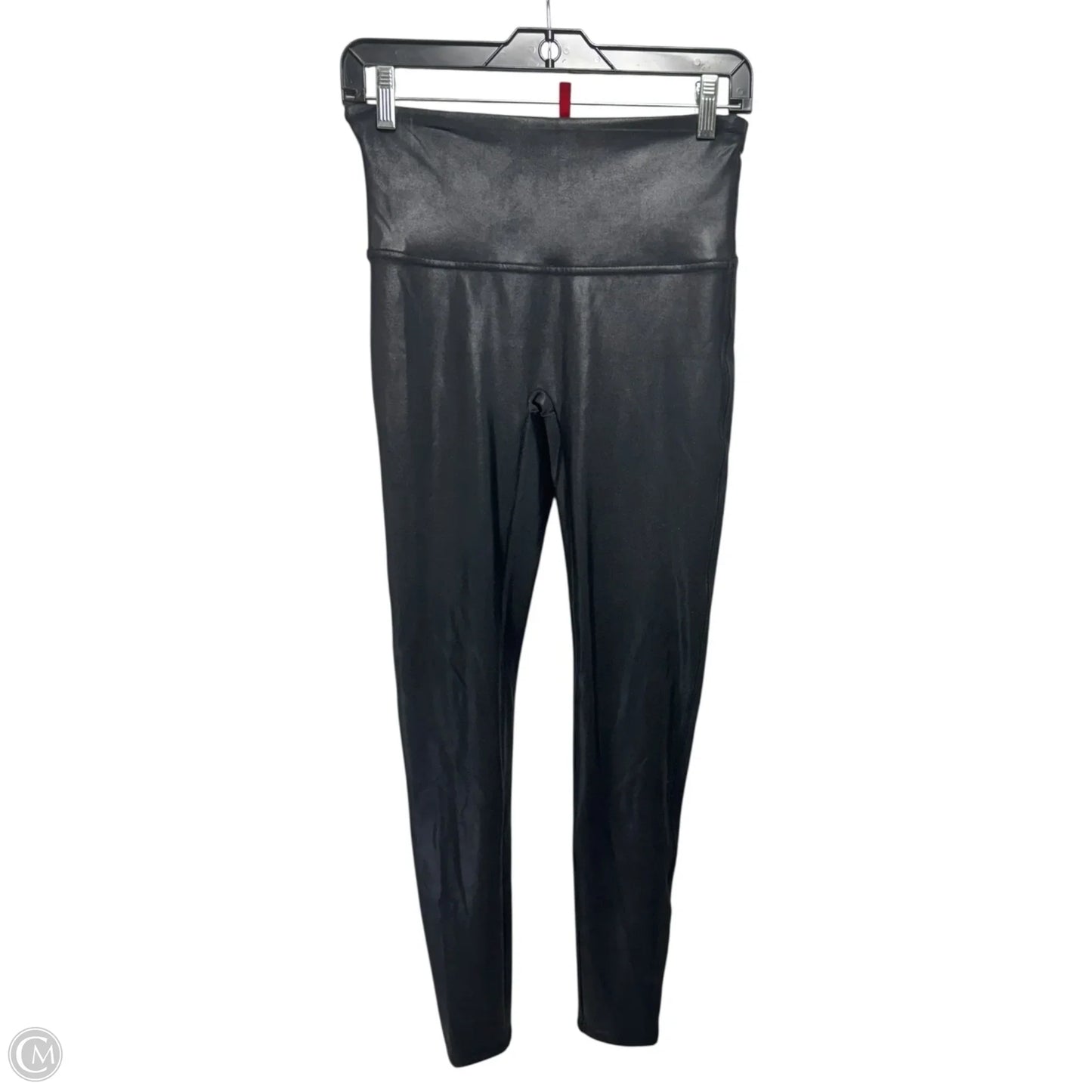 Metallic Pants Leggings By Spanx In Black, Size: L