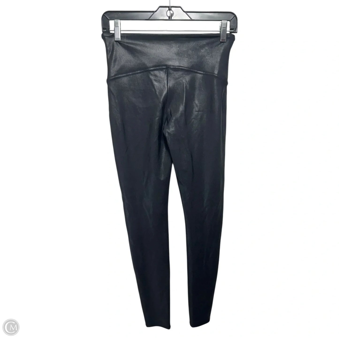 Metallic Pants Leggings By Spanx In Black, Size: L