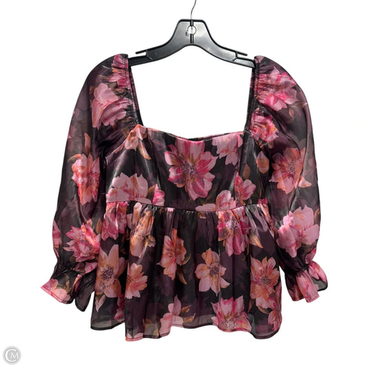 Blouse Long Sleeve By Thirty/Thirty In Floral Print, Size: L